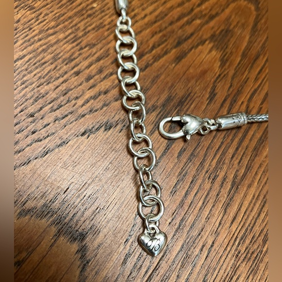 Brighton Silver/Gold/Pearl necklace. Unique Eye-catching Design. Adjustable 10” - Picture 4 of 6